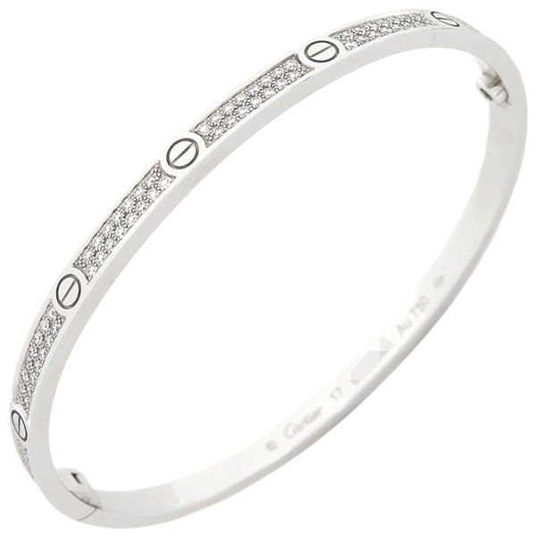 カルティエ Cartier ブレスレット LOVE ラブブレス SM パヴェ ダイヤ K18WG ダイヤモンド ホワイトゴールド #17 750 18K 18金 N6710817 【箱】【中古】