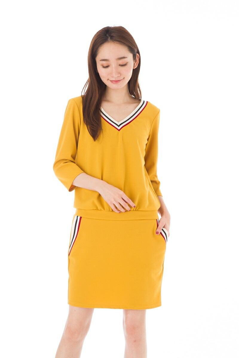 ファス(FAS)ワンピース T1 T2 T3サイズ 7分袖 Vネック　大人ワンピース レディース Fille A Suivre