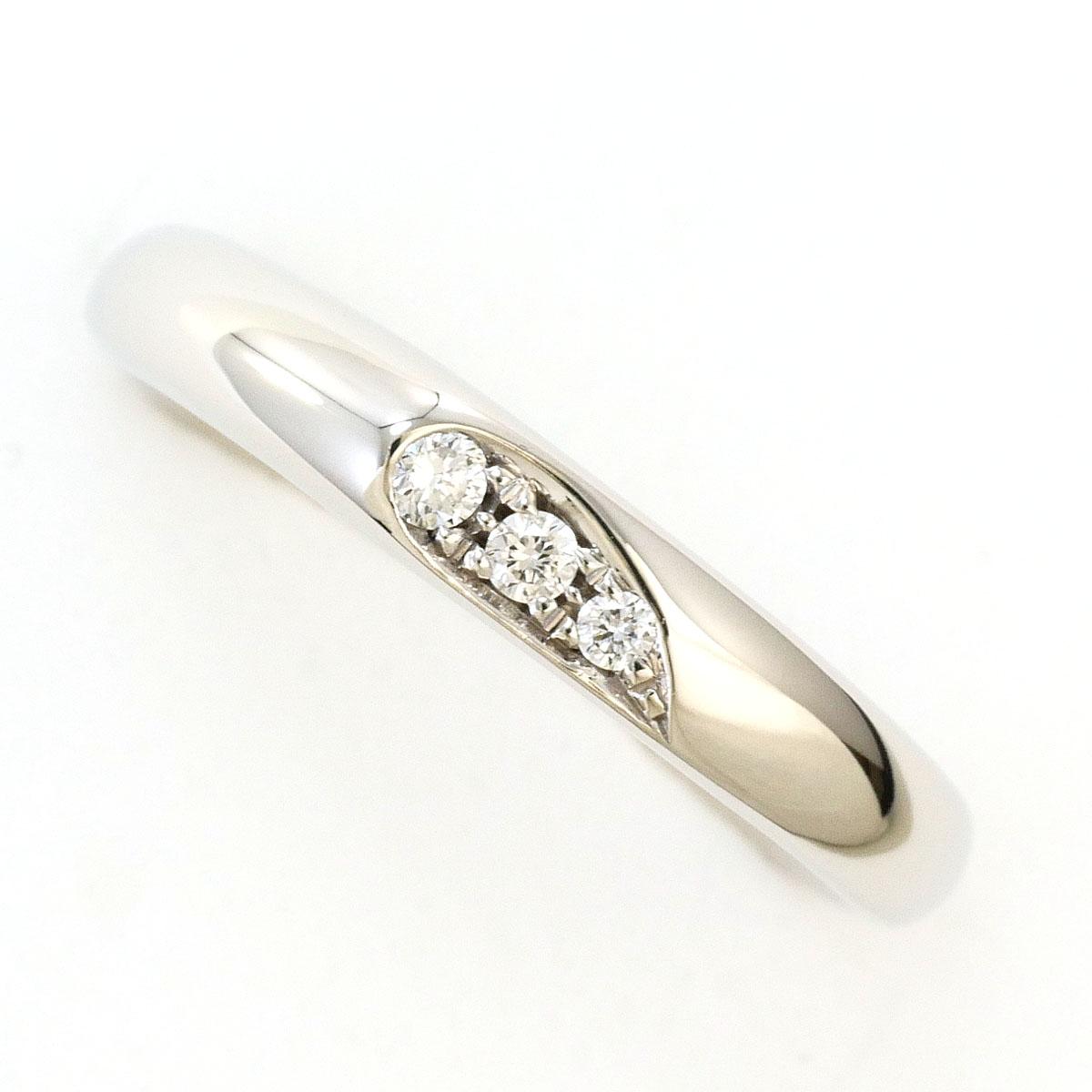 PT950 プラチナ リング・指輪 8号 ダイヤモンド 0.05 ct 総重量約4.2g 中古