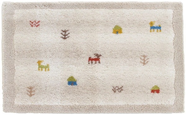 ギャベ 吸着 50×80cm 玄関マット ベージュ 洗濯機 丸洗い 洗える 薄手 コーナー 吸着 ズレ 北欧 ラグ ラグマット 日本製