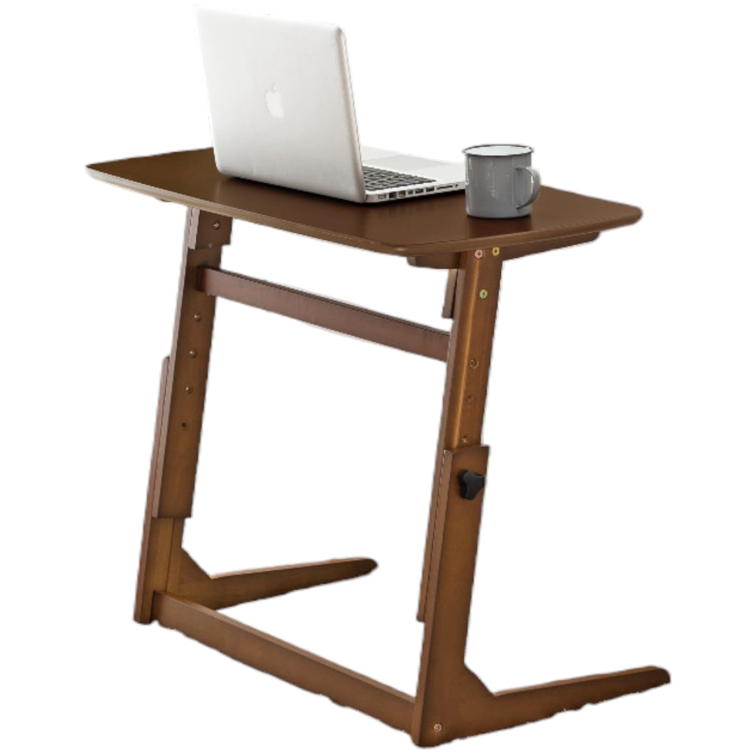 萩原 サイドテーブル ソファテーブル パソコンテーブル PCデスク 【4段階高さ調節】 勉強 在宅勤務 テレワーク 横揺れ軽減 幅80 VT-7976DBR 43162