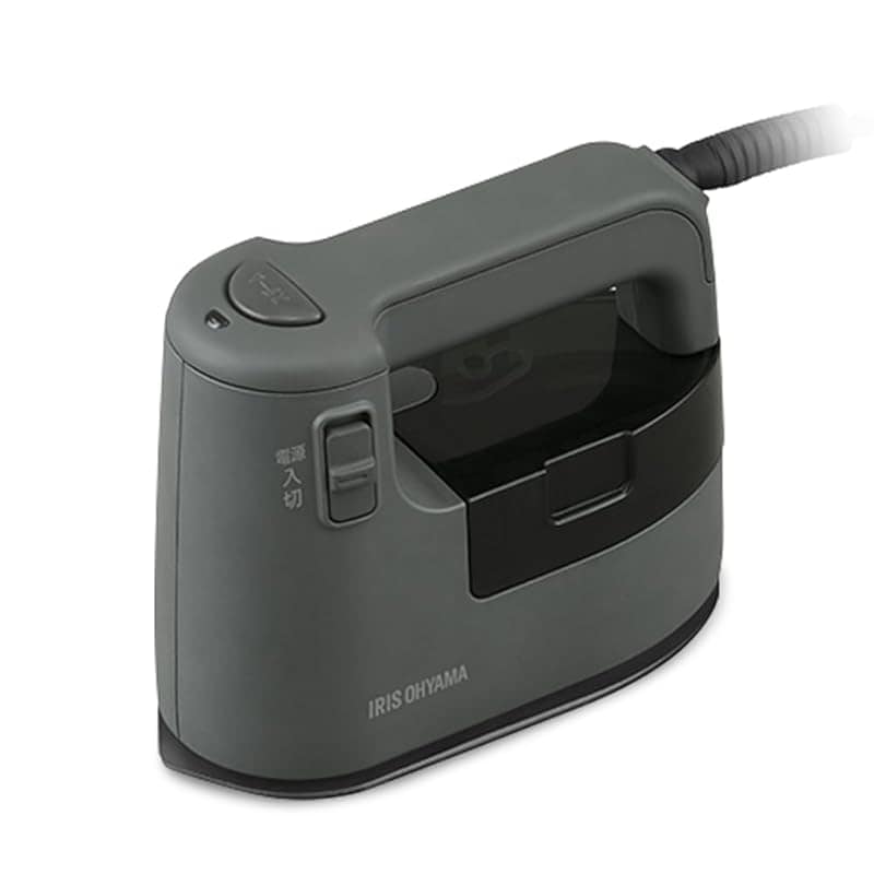 即納：【35秒で起動】 アイリスオーヤマ アイロン スチームアイロン 軽量 衣類スチーマー プレスアイロン IRS-02-HA アッシュ