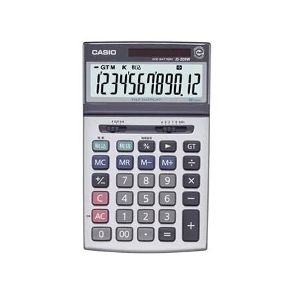 JS-200W 表示が見やすいチルト表示採用／12桁