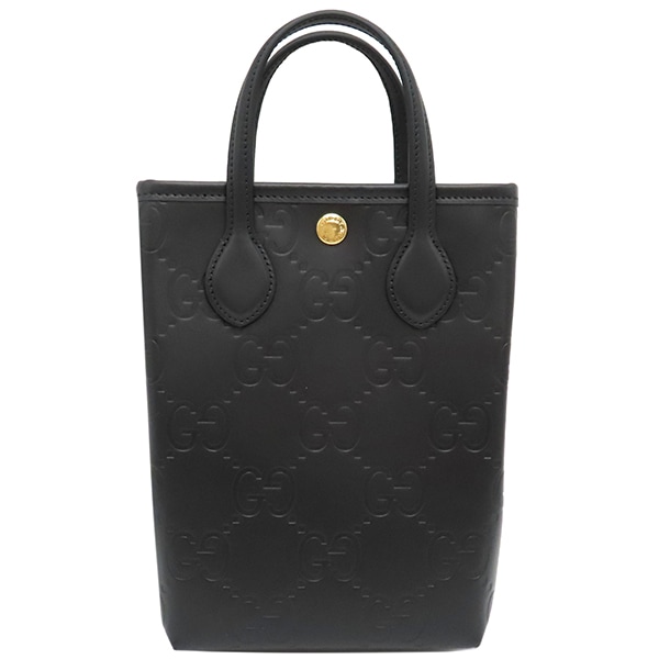 グッチ GUCCI 2WAYバッグ GG スーパーミニバッグ レザー ブラック ゴールド金具 黒 ハンドバッグ ショルダー 790133 【箱】【中古】