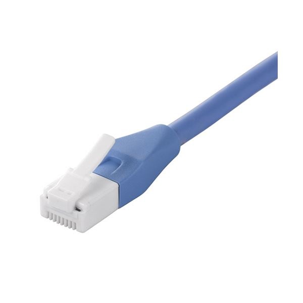 （まとめ） バッファローツメの折れないLANケーブル カテゴリー6a ストレート スタンダード ブルー 0.5m BSLS6ANU05BL 1本 [x5セット]