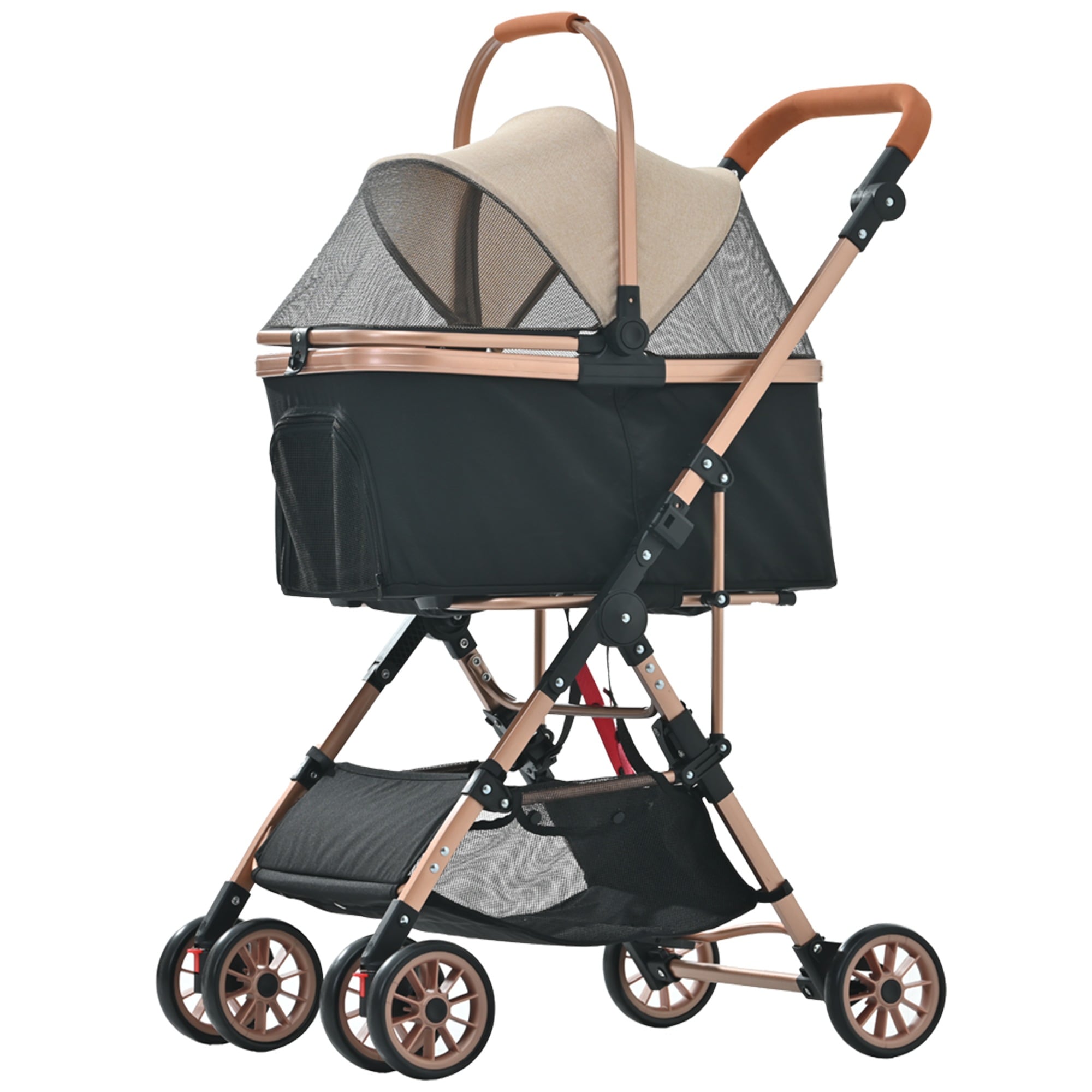 ペットカート アルミ製 分離式 取り外し可能 折りたたみ 多頭 中型犬 小型犬 猫 2way 軽量 ストッパー付き 4輪 組立簡単 工具不要 介護用 ドッグカート ペットバギー 犬 猫 動物 ペット