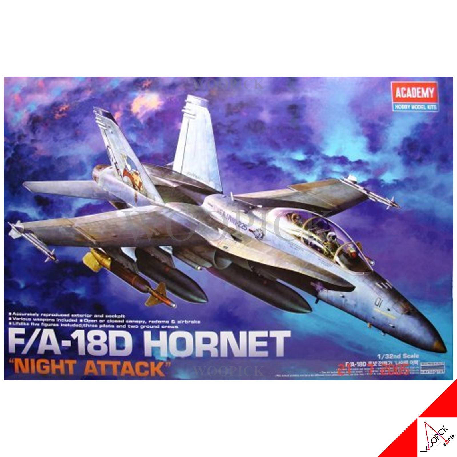 アカデミー 1/32 F/A-18D Hornet "NIGHT ATTACK" Air Force プラスチックモデルキット #12103