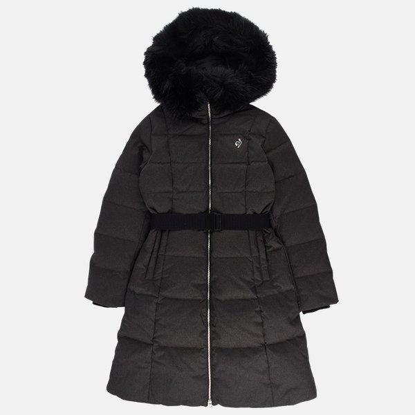 女性ウールグースウエストベルトロングダウンQP422ODJN3