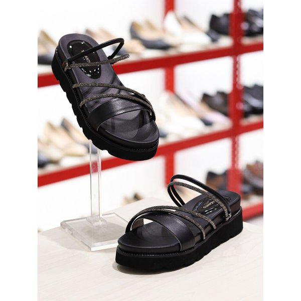 AK水原店 女性 羊革 軽量 厚底 サンダル 2色択1 W24U426