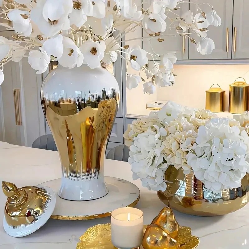 フラワーポット 花瓶 フラワーベース 3サイズ展開 ゴールド 金 おしゃれ 高級感 エレガント ラグジュアリー フラワーアレンジメント 高級感 インテリア ホームデコ