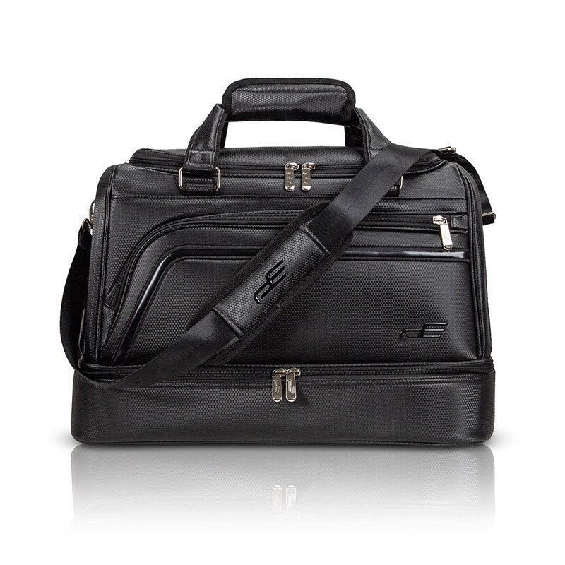 ゴルフトートPlayEagleバッグ 二層式 ラウンドトート PUレザー 2WAY シューズポケット付き ショルダー付き 防水 大容量 ジム 旅行 出張 ブラック