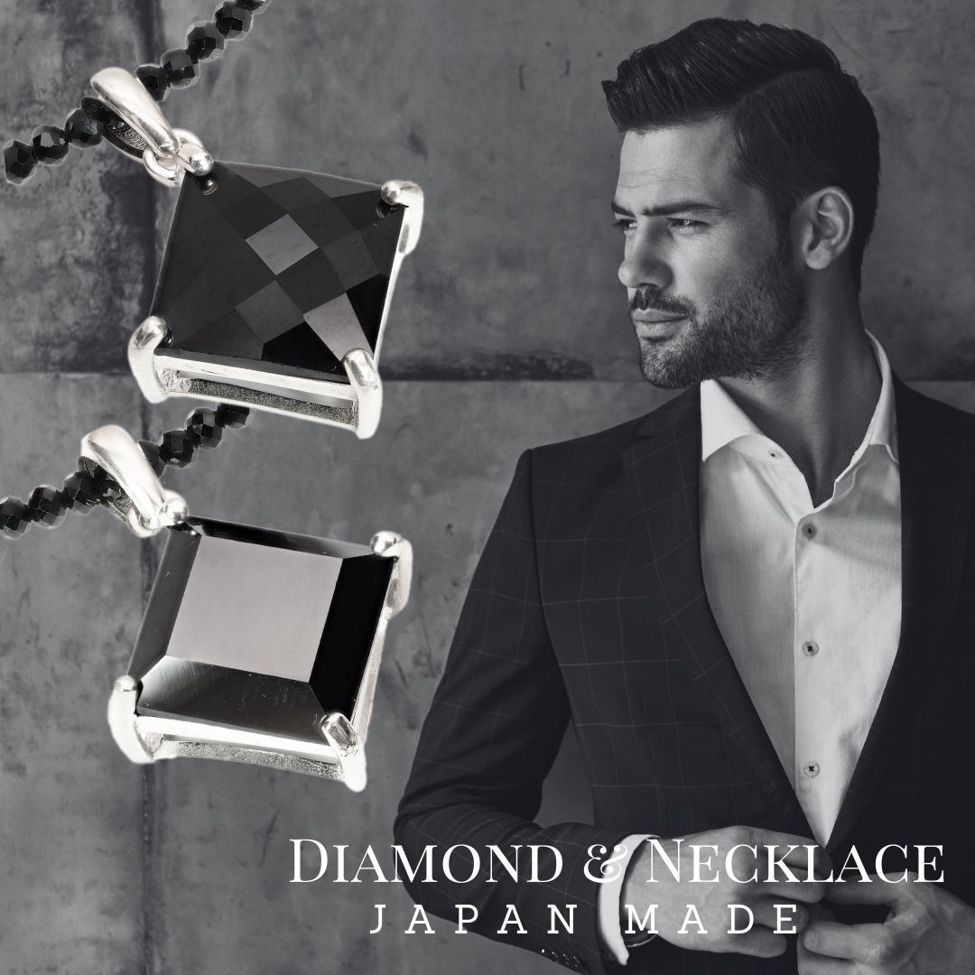 選べる!! 天然 ブラック ダイヤモンド ネックレス ミラーカット スクエアカット 3ct 18K イエローゴールド ホワイトゴールド 芸能人 ジュエリー ペンダント 誕生日 バレンタイン 宝石 貴金