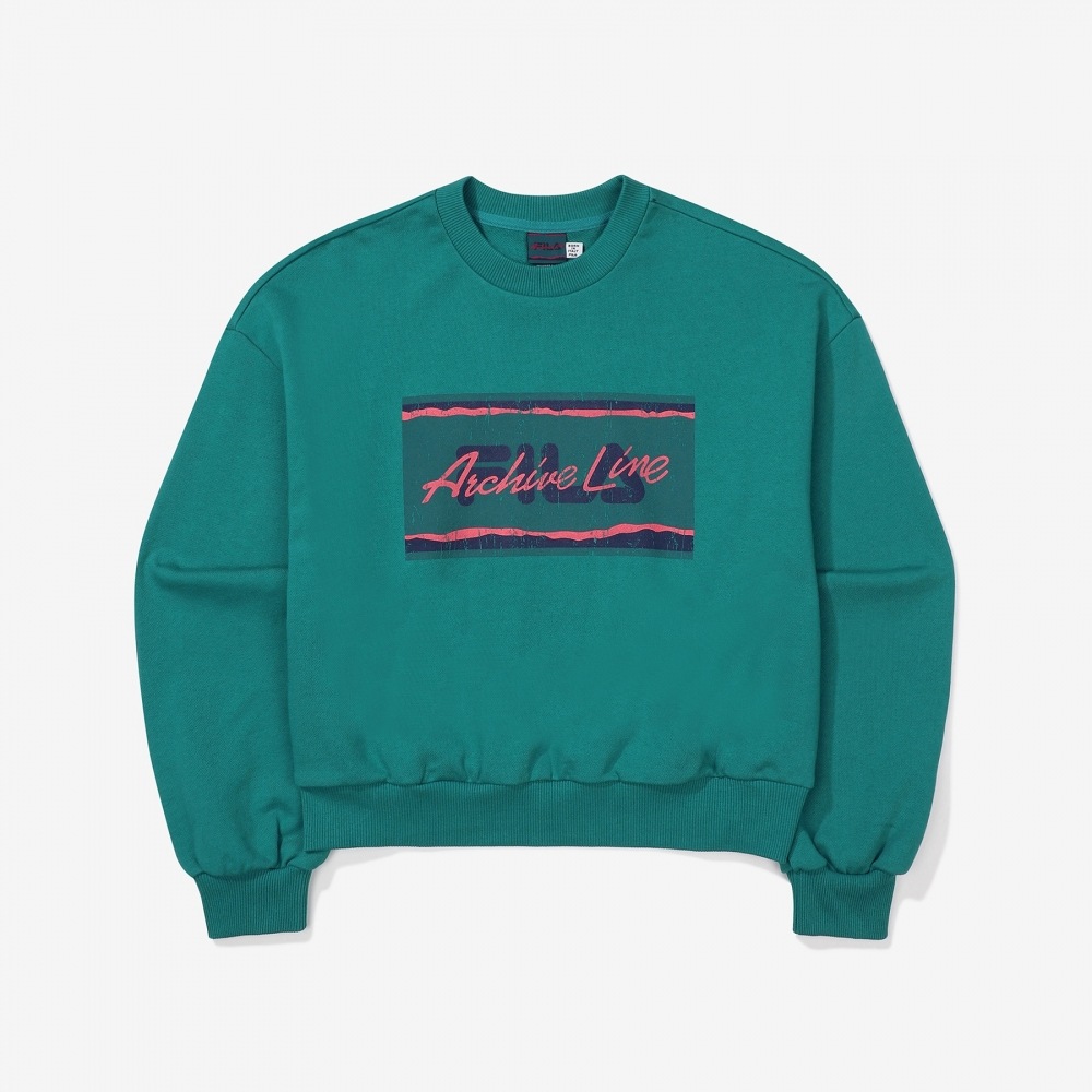 FILA アーカイブセミクロップスウェットシャツ_FE2POF6101F_TGR