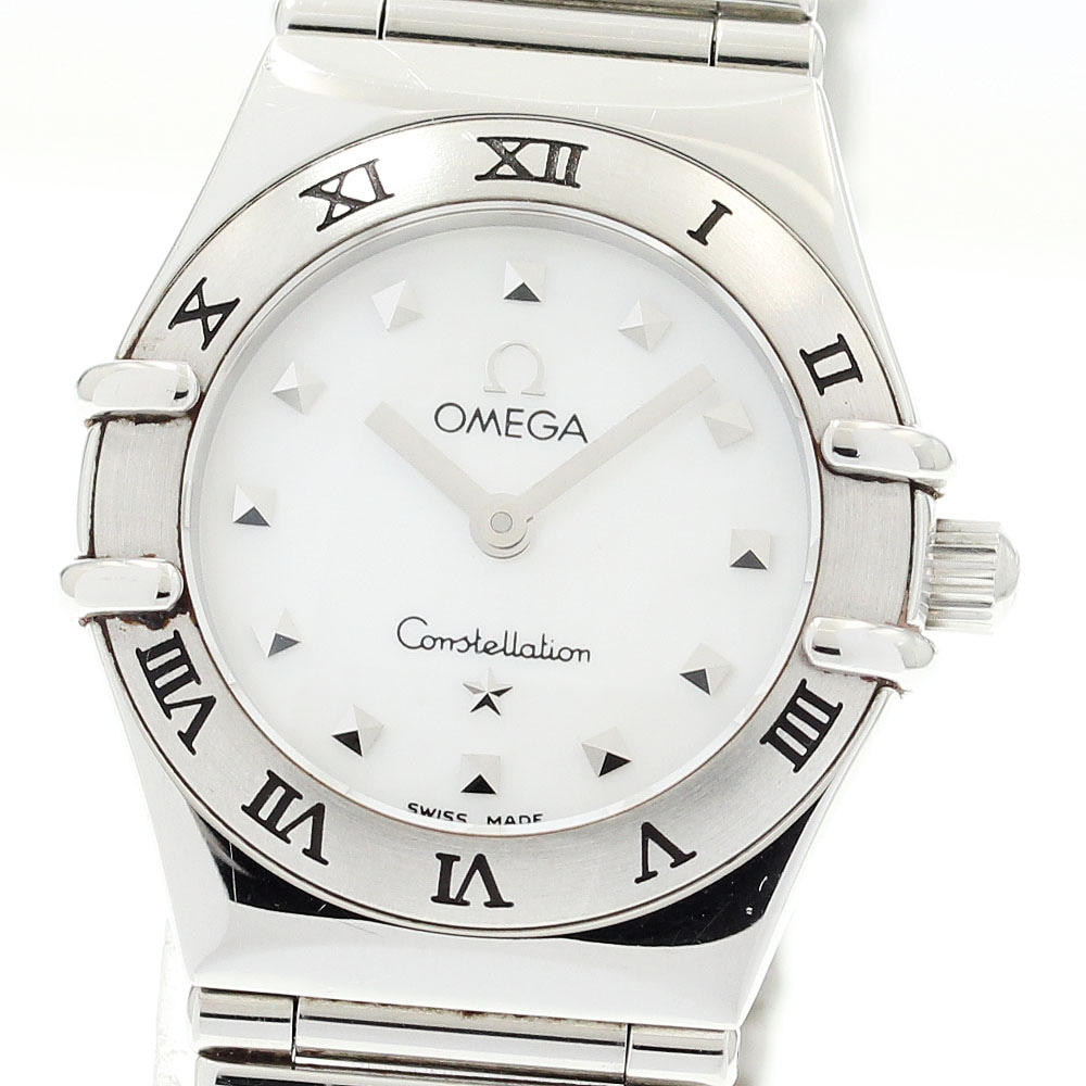 オメガ OMEGA 1561.71 コンステレーション ミニ マイチョイス ホワイトシェルダイアル クォーツ レディース 保証書付き_895982【中古】