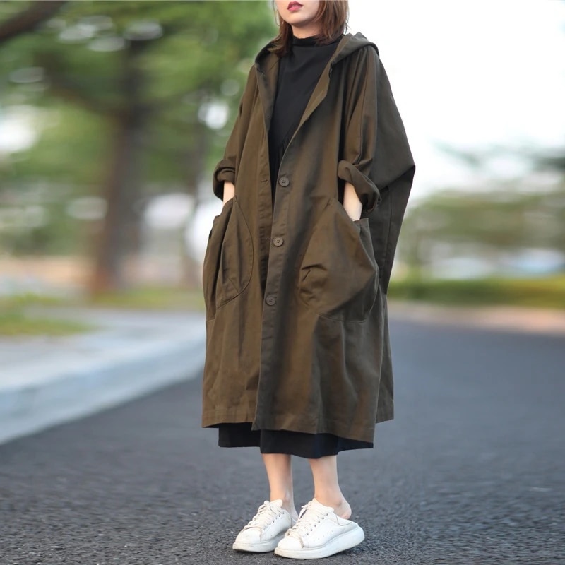 トレンチコートレディース40代ロング丈ジャケット黒スプリングコート春コート薄手アウター秋服カジュアル韓国風オーバー30代50代
