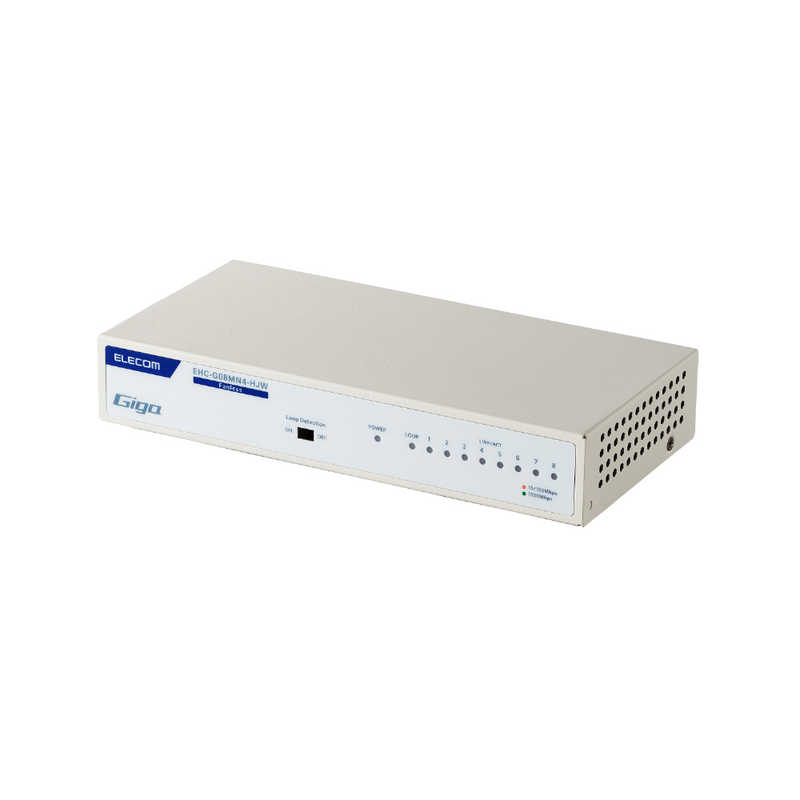 エレコム　ELECOM　スイッチングハブ [8ポート /1Giga対応 /電源内蔵] メタル筐体 ホワイト　EHC-G08MN4-HJW