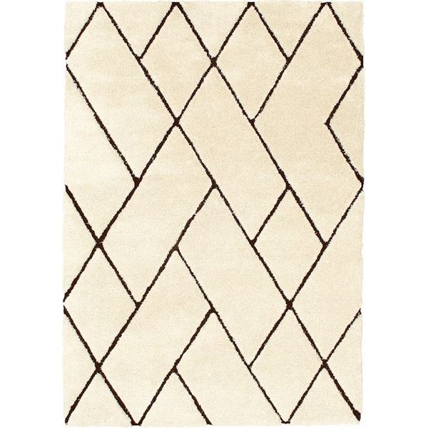 ラグマット/絨毯 (約140×200cm ブラウン) ホットカーペット対応 『ルノン』 プレーベル