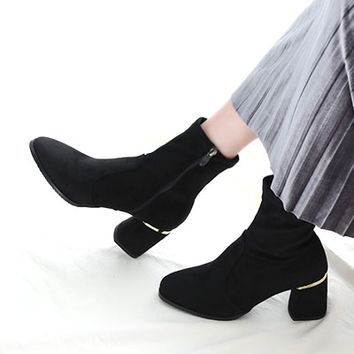 ゴールドラインのポイントが可愛いサイドファスナースタンブーツ2タイプヒールLOK18777-1LOK18550-1