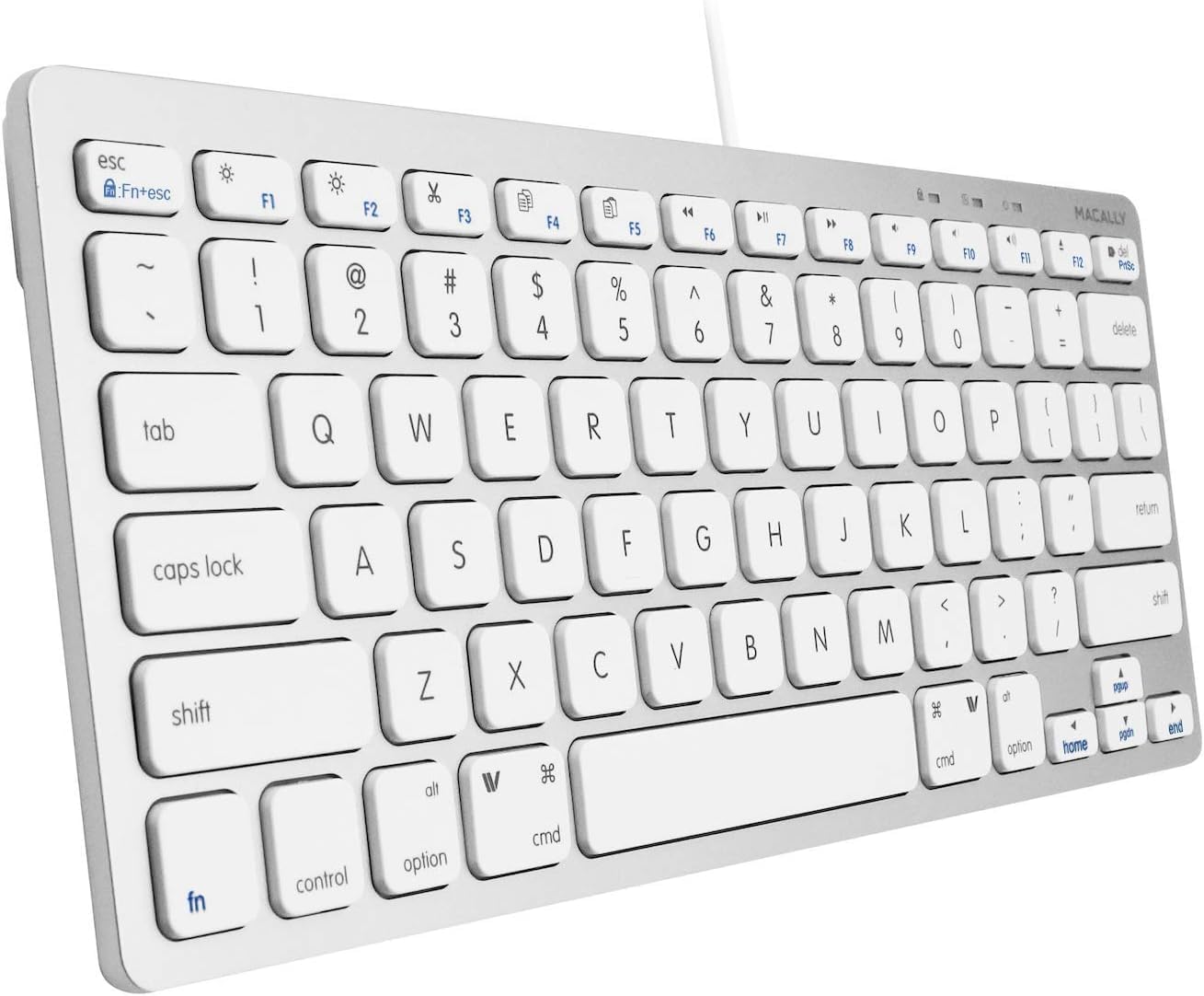 MACALLY mac キーボード 有線 コンパクト US配列 mac Windows対応 静音 シザースイッチ(パンタグラフ) フルサイズ 78キー 在宅勤務 テレワーク (SLIMKEYCA)