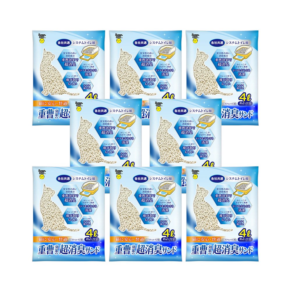 猫砂　システムトイレ用　重曹効果の超消臭サンド　４ＬX８袋　ＣＲＣ30―14―30―20―00