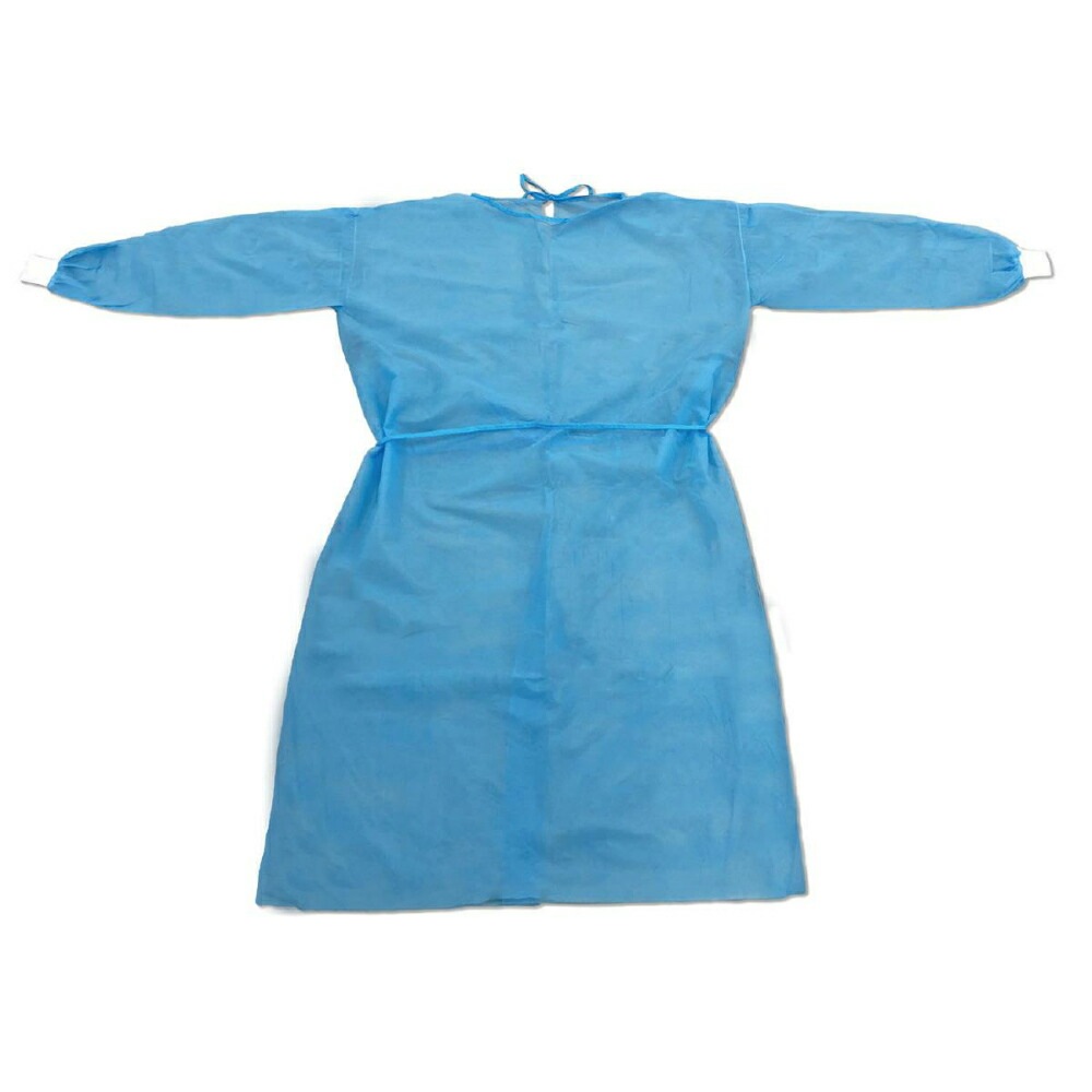 川西工業 ガードファインガウンPPフリーサイズ ブルー 7227B 1セット（100枚：10枚×10箱）