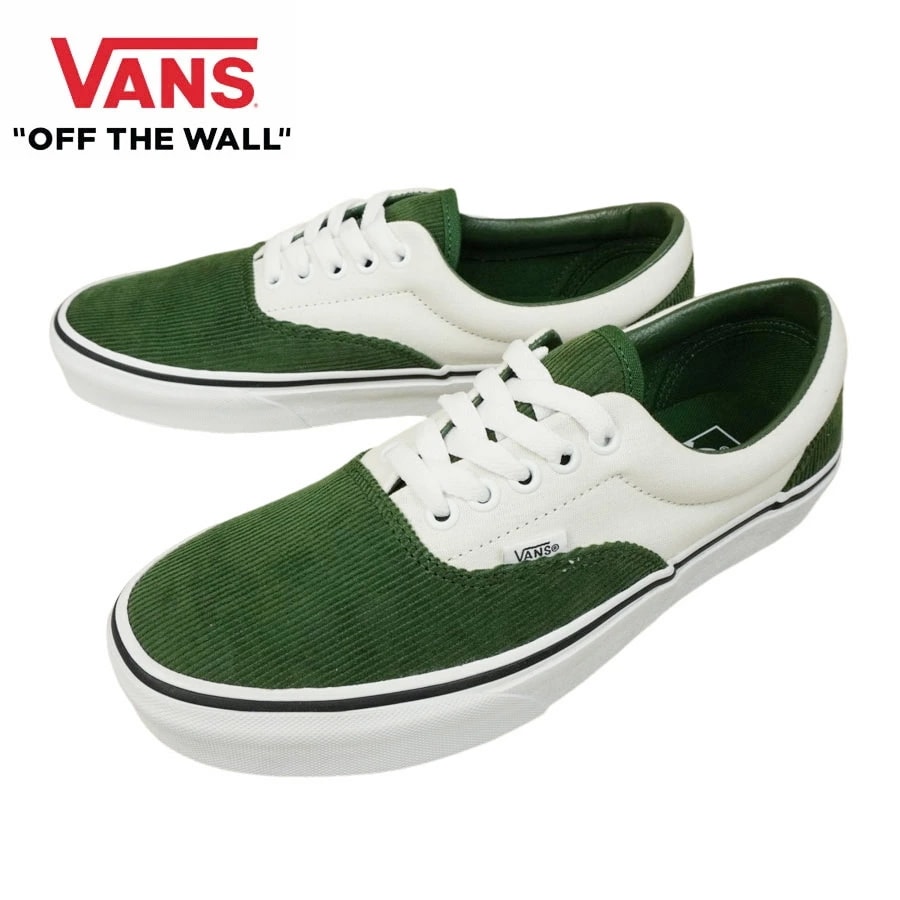 VANS スニーカーVANS ヴァンズ バンズ【箱なし】ERA エラMINI CORD GREEN/WHITE ミニコードグリーン/ホワイト白 緑 カー