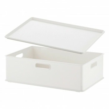 収納用品 natura（ナチュラ） インボックス M+プレート 各4個組 ホワイト NIB-M4PML4 WH-4