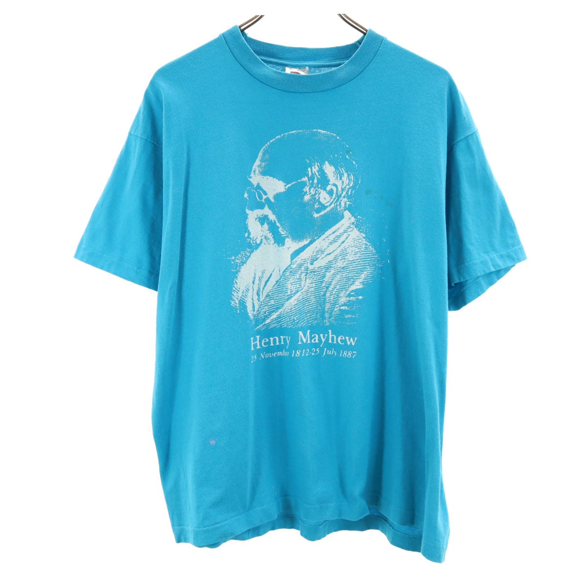 90s USA製 オールド ヘンリー・メイヒュー 半袖 Tシャツ XL 水色 シングルステッチ Henry Mayhew メンズ 古着
