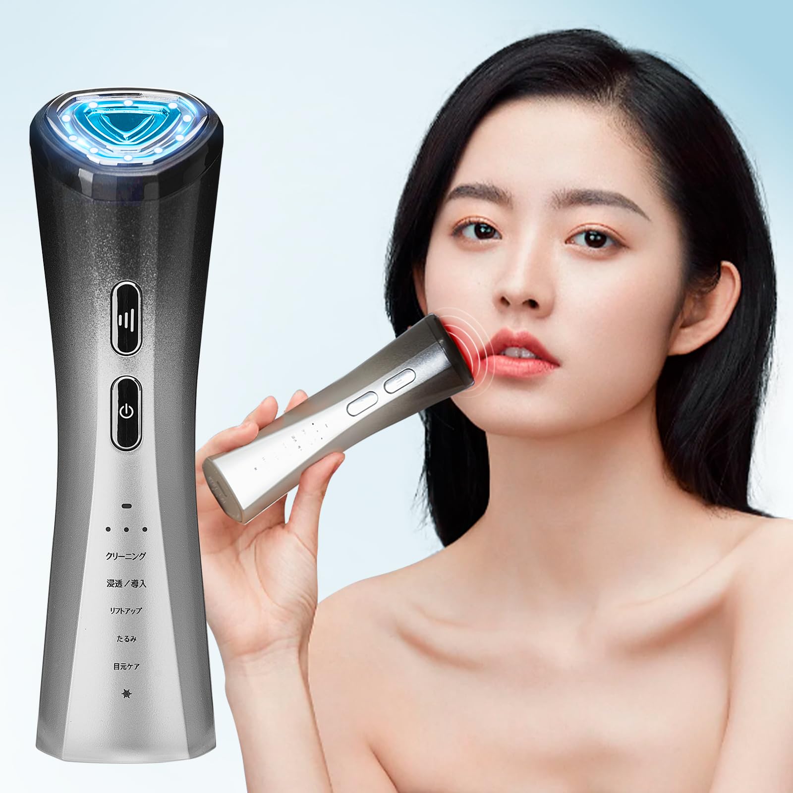 Le Dzx 美顔器 【最新登場 最新冷感エステ技術】美容器 自宅用美顔器 RF美顔器 E M S 微電流 冷感機能 LED 1台多役 6種類モード 3段階レベル イオン導出 イオン導入 ４色光エステ 9,592円