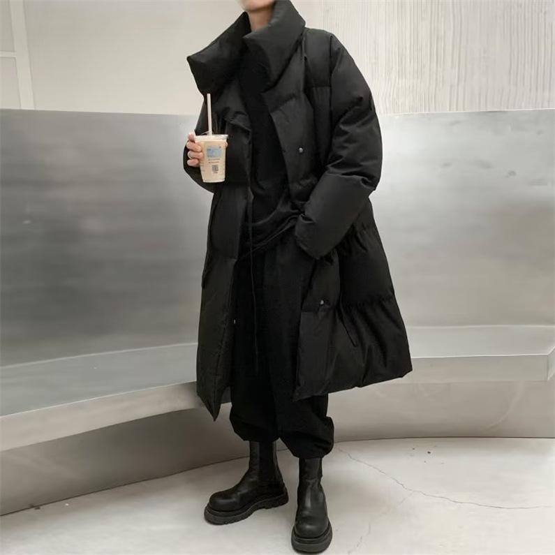 メンズ 中綿コート ダウンコート ロング 綿入れ カジュアル外套 スタントカラー ブラック 黒 通勤 女子 青少年 お出掛け 男子上着 冬 アウター