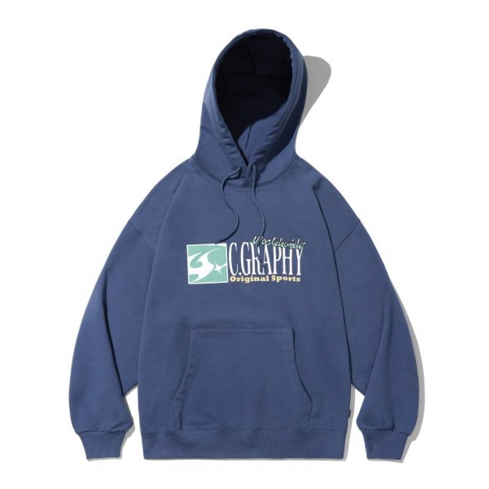 CODEGRY C.GRAY ARC ロゴオーバーフィットパーカー_ダークブルー