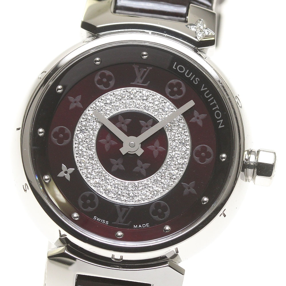 ルイ・ヴィトン LOUIS VUITTON Q121U タンブールディスクPM ダイヤ クォーツ レディース _823705【中古】