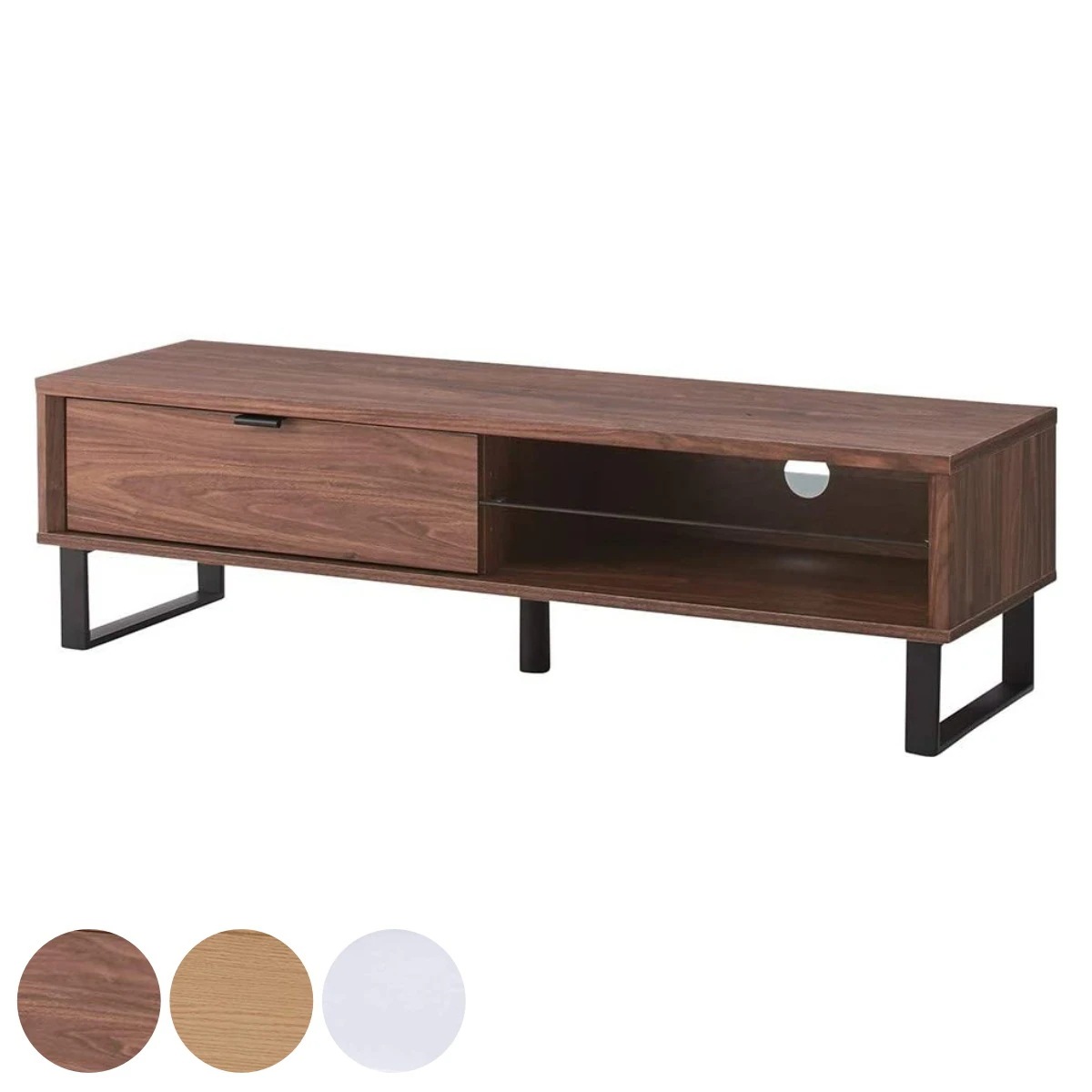 テレビ台 ローボード 木目調 シンプルデザイン スチール脚 幅120cm テレビボード テレビラック TV台 TVボード TVラック ロータイプ ラック 木製ボード 脚付き リビング収納 木目