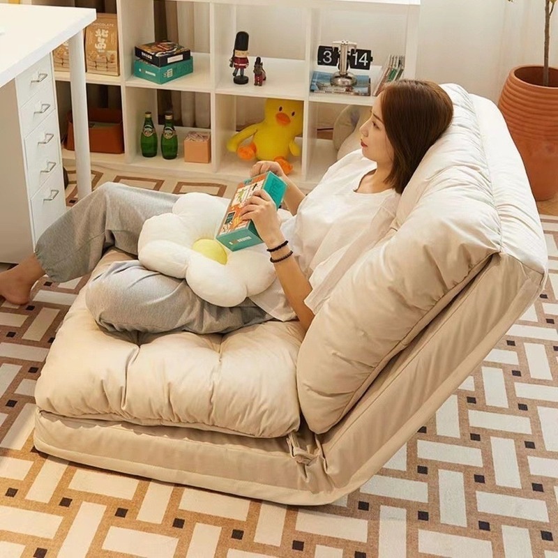 多目的 ソファ ベッド 2層 クッション おしゃれ かわいい インテリア チェア リクライニング お手入れ簡単 ホワイト オレンジ グレー