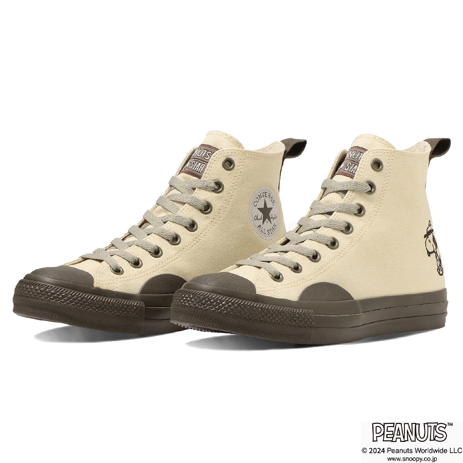 コンバース スニーカー レディース オールスター ピーナッツ コラボモデル ハイカット CONVERSE ALL STAR R PEANUTS BS HI OFFWHITE/TAUPE