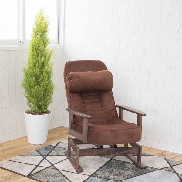 サンハーベスト 7933as-840237 折り畳み式木肘回転座椅子 BRブラウン メーカー直送