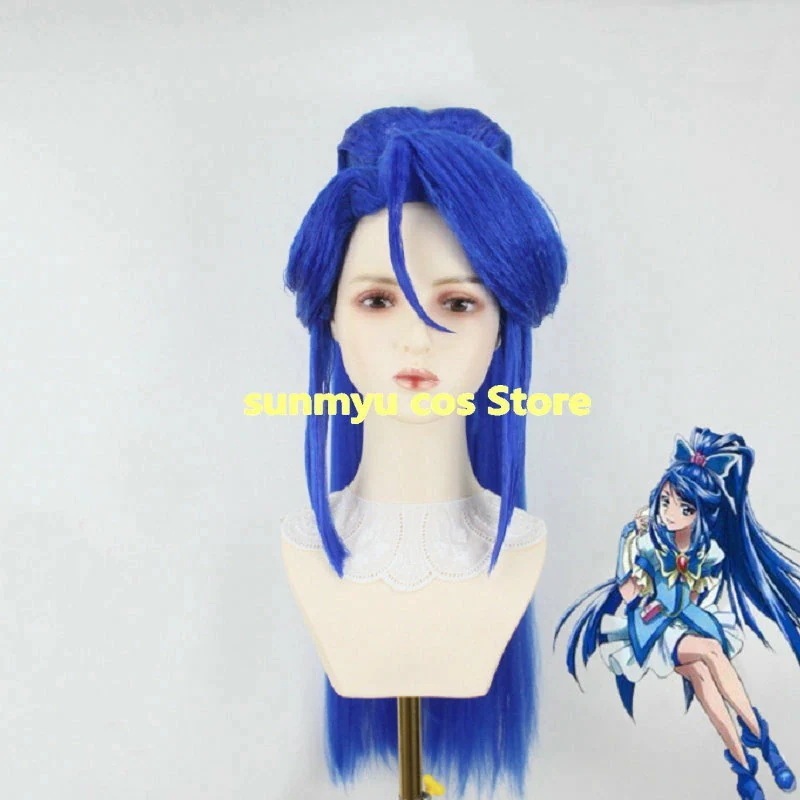Yes！プリキュア5 GoGo！水無月 かれん キュアアクア ブルー ウィッグ　コスプレ　かつら