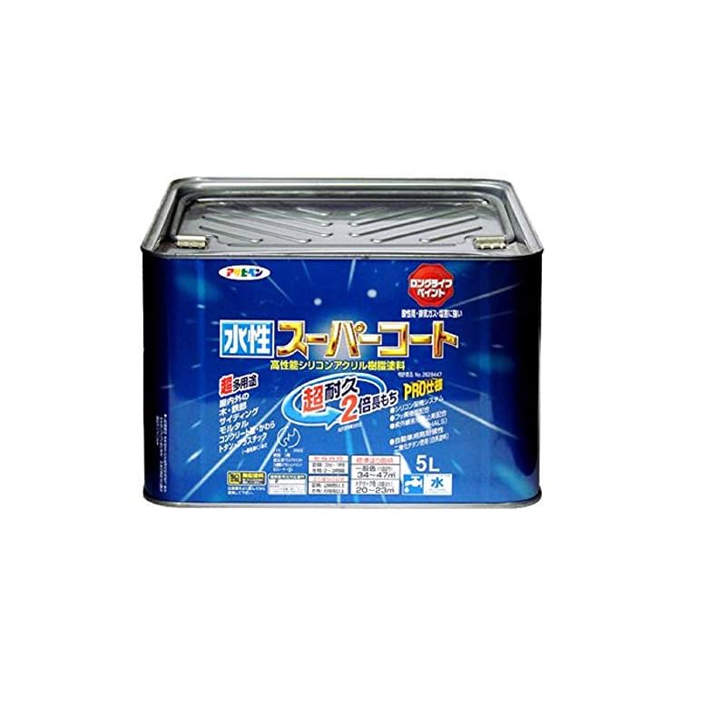 アサヒペン ペンキ 水性スーパーコート 水性多用途 ミルキーホワイト 5L