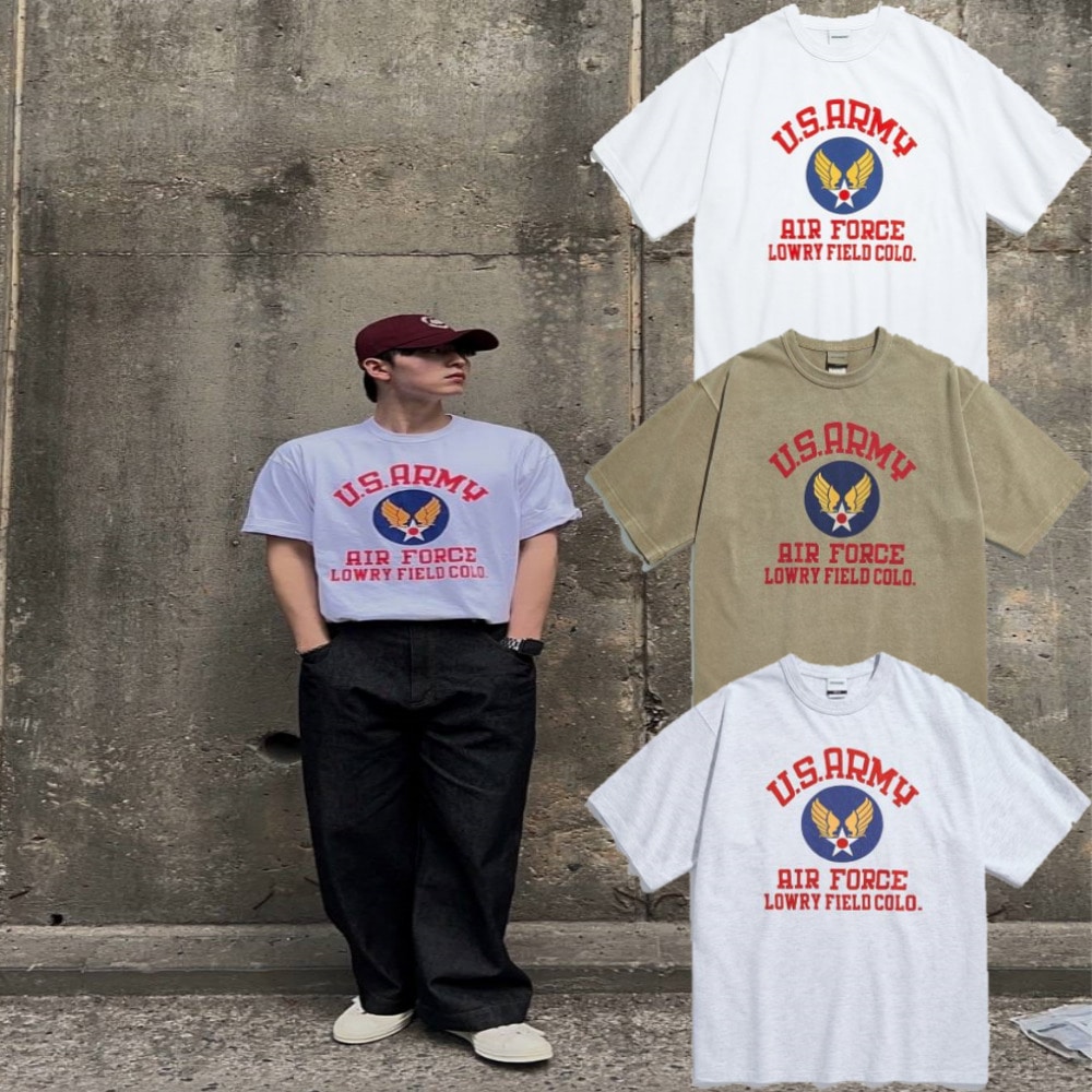 MIL SERIES TEE/ユニセックス/韓国ファッション半袖 Tシャツ