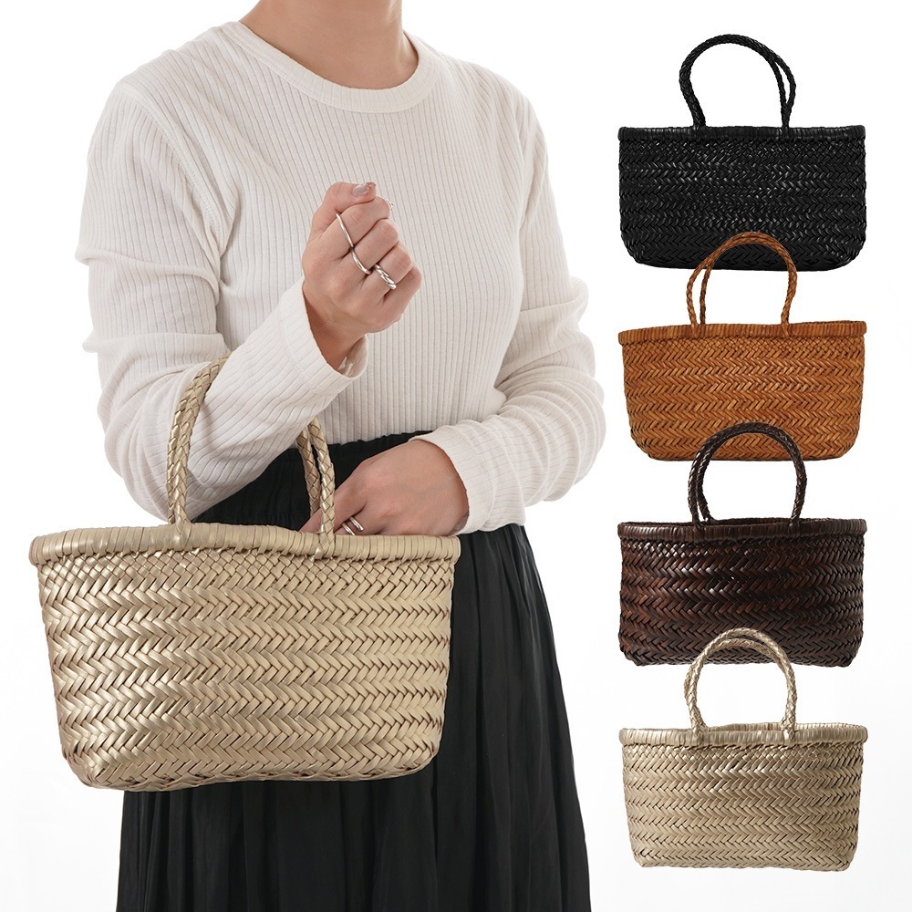 DRAGON DIFFUSION ドラゴン ディフュージョン Mini Flat Gora レディース レザー かごバッグ メッシュ バッグ 編み込み 肩掛け A4 8809