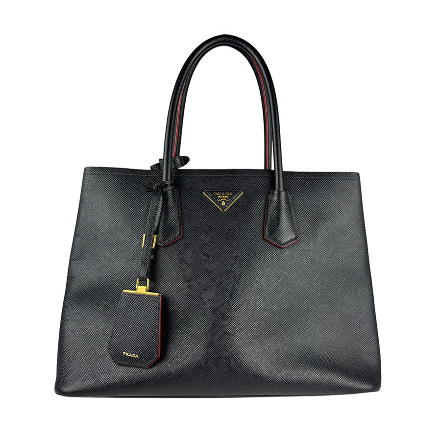 プラダ PRADA ハンドバッグ ショルダーバッグ レザー ブラック ゴールド レディース z6162