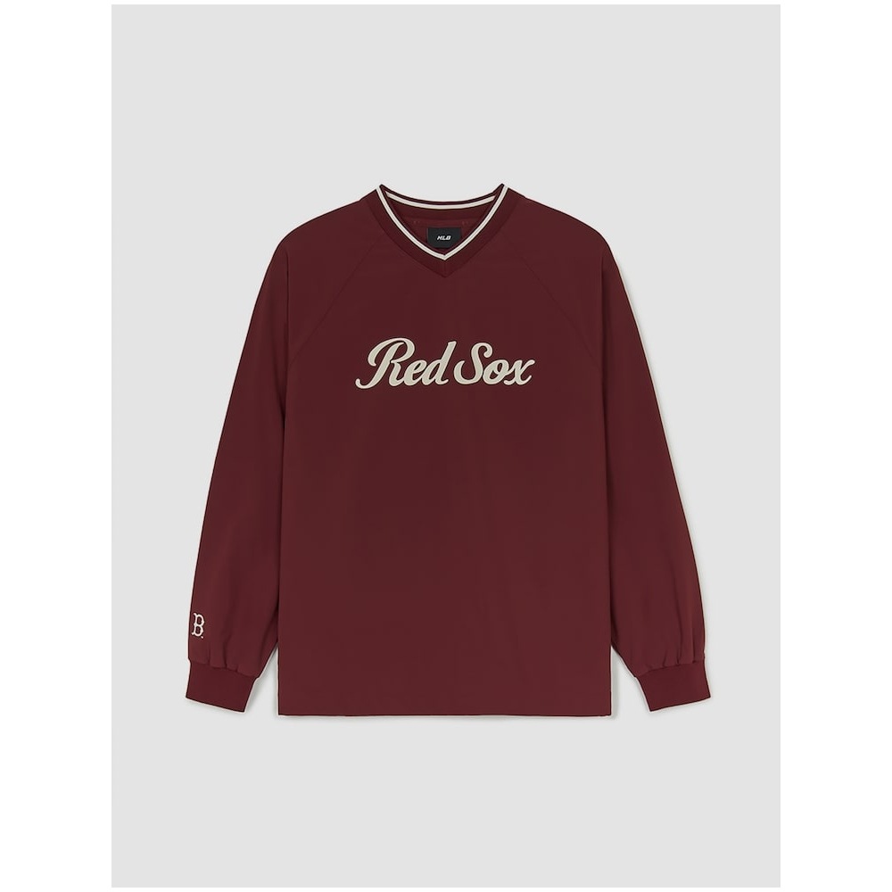 MLB スポーティブバーシティオーバーフィットウーブンスウェットシャツ BOS (バーガンディ) QHHC3AMTV0544-43BDS
