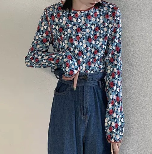 トップス カットソー 長袖 クルーネック デザイン トリム 伸縮性 カラバリ ロマンチック かわいい 大人可愛い きれいめ シンプル カジュアル 大人 上品 おしゃれ お洒落 大人可愛い 大人女子