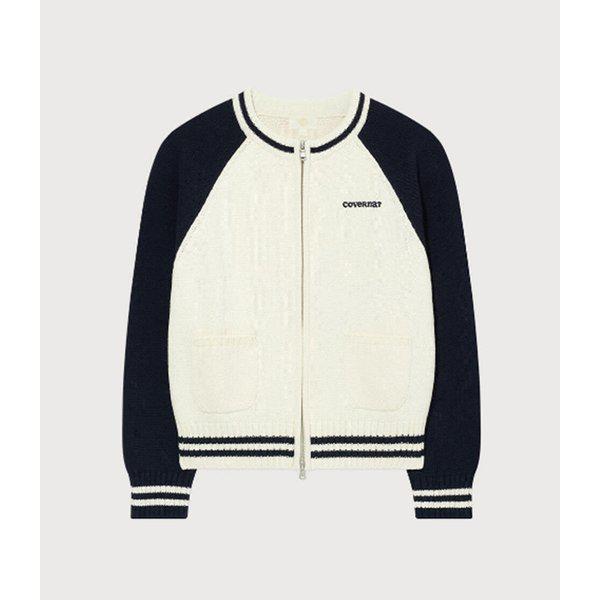 女性バーシティジップアップニットカーディガンB1 CO2501KT73 NA