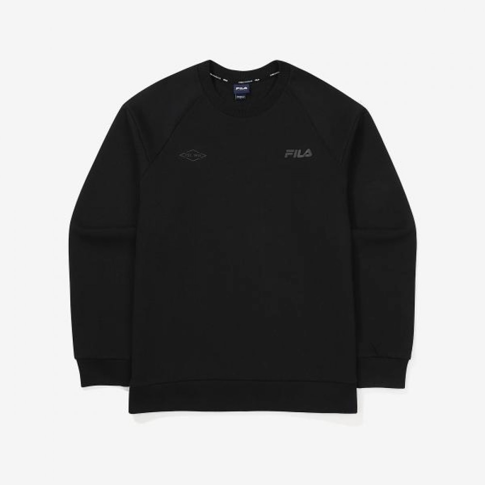 フィラ 綿混紡ストレッチ メンズトレーナー FS2POF3203M_BLK