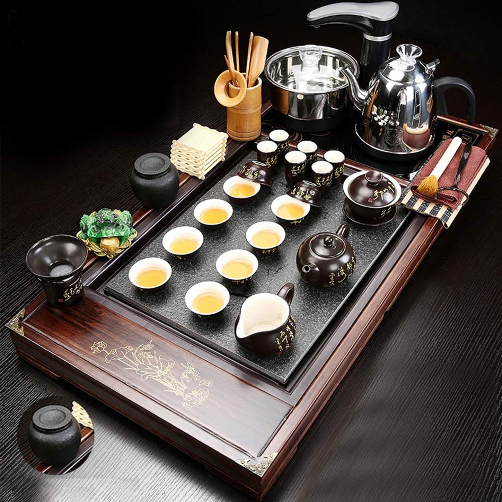 茶道具 中国茶トレイ中国茶テーブル カップティーポットクラフトトレイ中国文化茶器オフィスまたは家庭用の中国の伝統茶トレイ木製茶板カンフー茶ツール (Color : B)