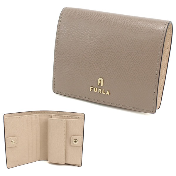 二つ折り財布 折り畳み WP00304 CAMELIA 二折財布小銭入付き STUCCO GRAY+BALLERIN グレー レザー レディース