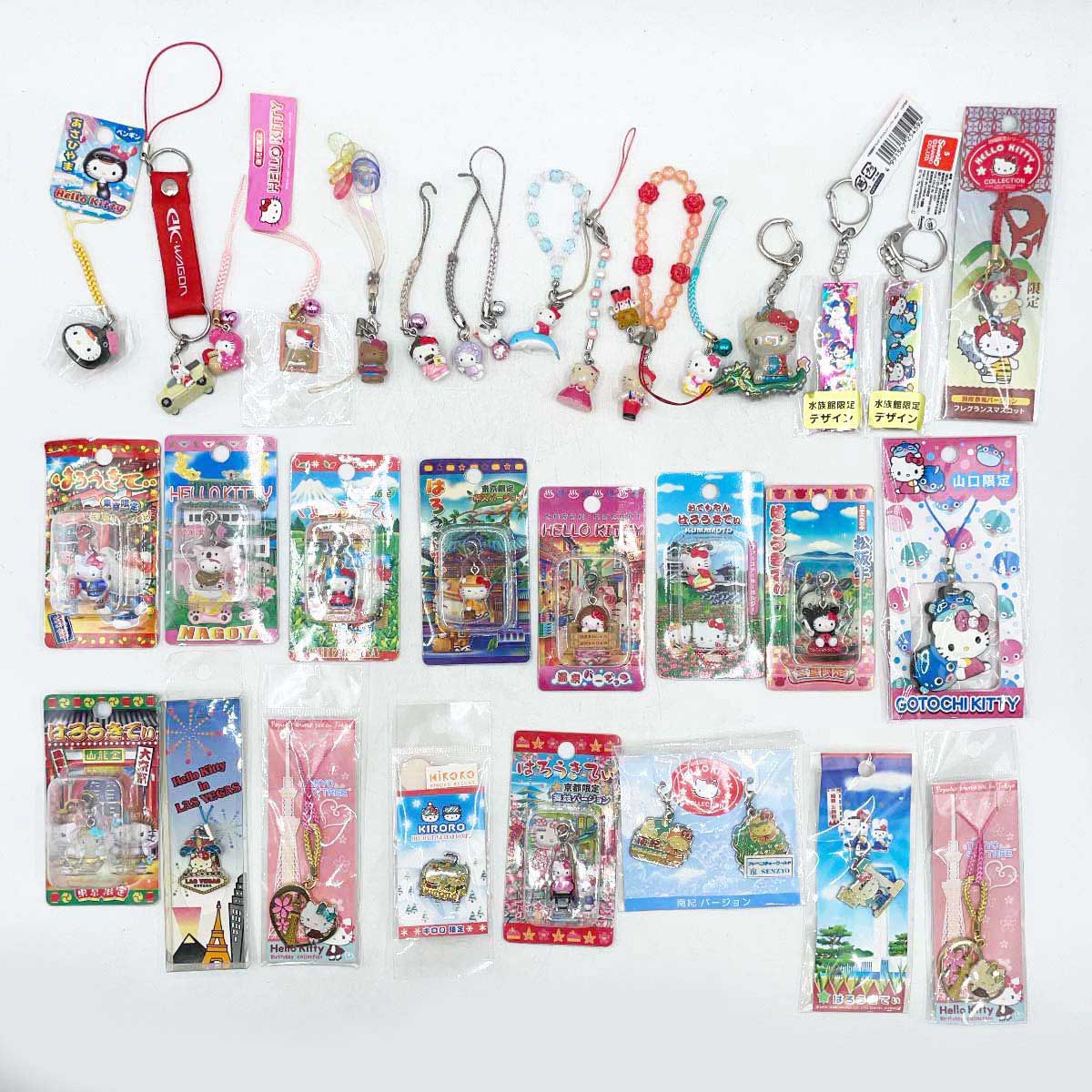 【中古】[32点セット] ハローキティ キティちゃん ご当地 根付け ストラップ キーホルダー マスコット チャーム サンリオ SANRIO Hello Kitty