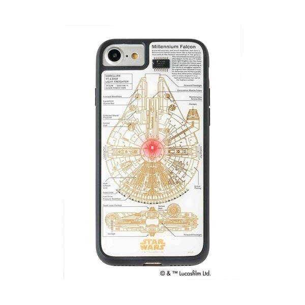 STAR WARS スターウォーズ グッズコレクション FLASH M-FALCON 基板アート iPhone 7/8ケース 白 F7/8W