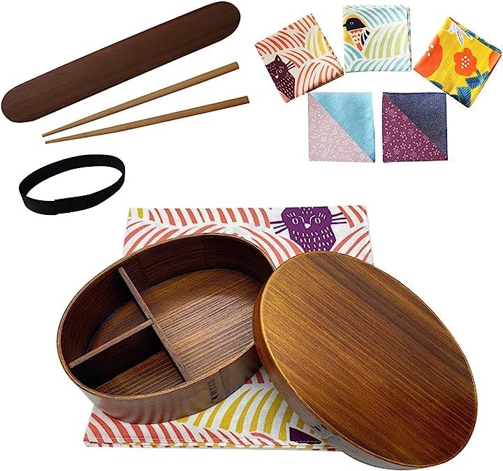 曲げわっぱ 弁当箱 700ml 天然杉 茶色 選べる風呂敷 フルセット ねこととり ピンク( 茶色フルセット　ねねこととり（ピンク）) 4,842円